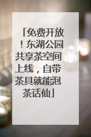 免费开放！东湖公园共享茶空间上线，自带茶具就能泡茶话仙
