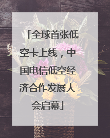 全球首张低空卡上线，中国电信低空经济合作发展大会启幕