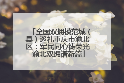全国双拥模范城（县）巡礼重庆市渝北区：军民同心铸荣光 渝北双拥谱新篇