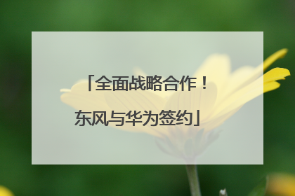 全面战略合作！东风与华为签约