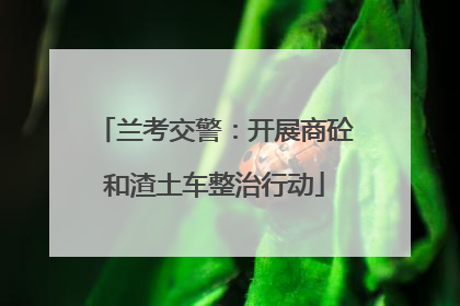 兰考交警：开展商砼和渣土车整治行动