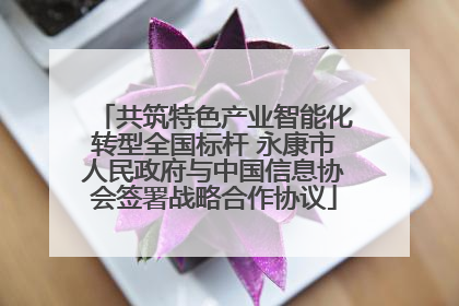 共筑特色产业智能化转型全国标杆 永康市人民政府与中国信息协会签署战略合作协议
