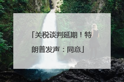 关税谈判延期！特朗普发声：同意