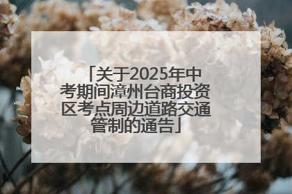 关于2025年中考期间漳州台商投资区考点周边道路交通管制的通告
