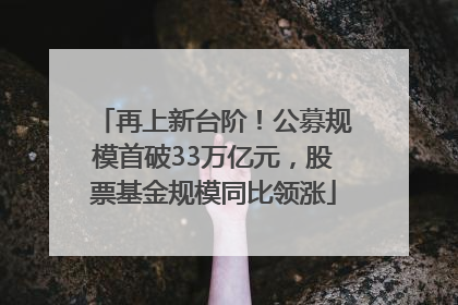 再上新台阶！公募规模首破33万亿元，股票基金规模同比领涨