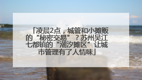 凌晨2点，城管和小摊贩的“秘密交易”？苏州吴江七都镇的“潮汐摊区”让城市管理有了人情味