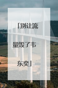别让流量毁了韦东奕