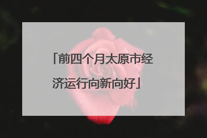 前四个月太原市经济运行向新向好