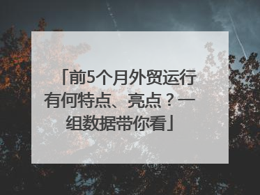 前5个月外贸运行有何特点、亮点？一组数据带你看