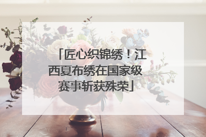 匠心织锦绣！江西夏布绣在国家级赛事斩获殊荣