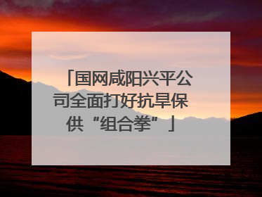 国网咸阳兴平公司全面打好抗旱保供“组合拳”