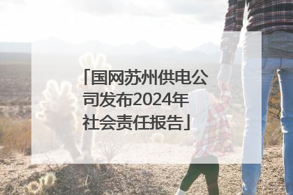 国网苏州供电公司发布2024年社会责任报告