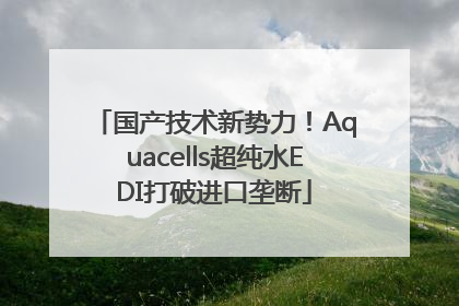 国产技术新势力！Aquacells超纯水EDI打破进口垄断