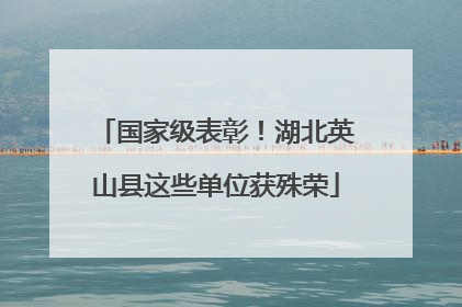 国家级表彰！湖北英山县这些单位获殊荣