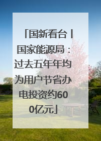 国新看台丨国家能源局：过去五年年均为用户节省办电投资约600亿元