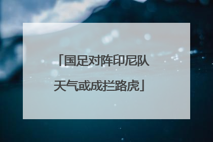 国足对阵印尼队 天气或成拦路虎