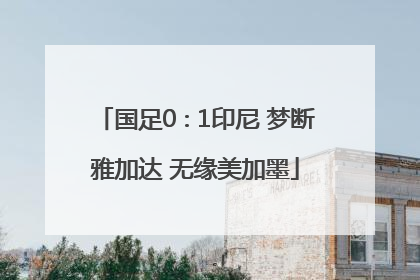 国足0∶1印尼 梦断雅加达 无缘美加墨