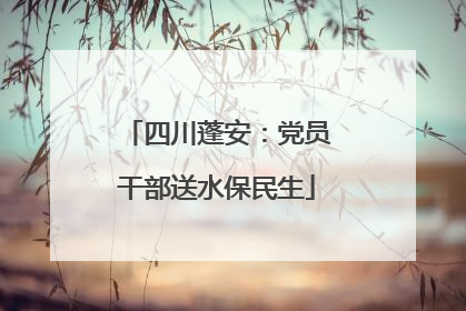 四川蓬安：党员干部送水保民生