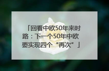 回看中欧50年来时路：下一个50年中欧要实现四个“再次”