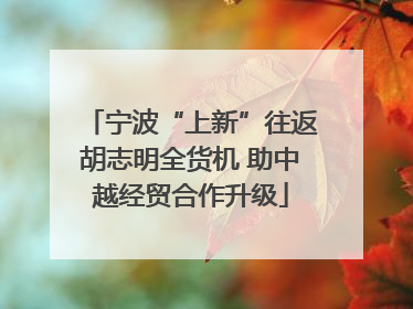 宁波“上新”往返胡志明全货机 助中越经贸合作升级