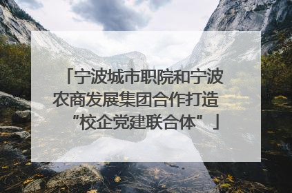 宁波城市职院和宁波农商发展集团合作打造“校企党建联合体”