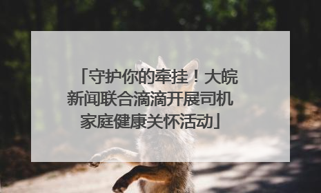 守护你的牵挂！大皖新闻联合滴滴开展司机家庭健康关怀活动
