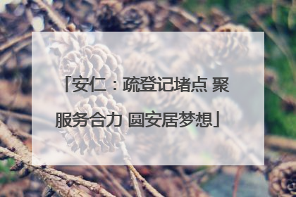 安仁：疏登记堵点 聚服务合力 圆安居梦想