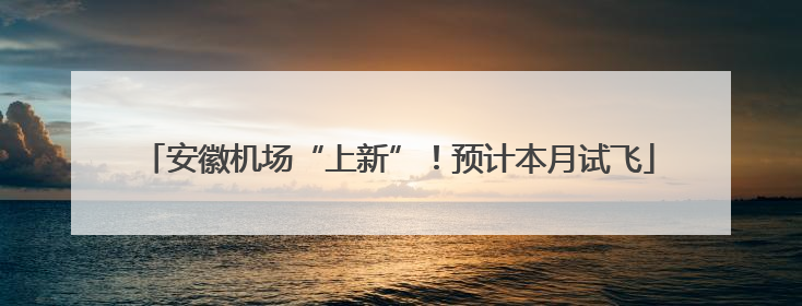 安徽机场“上新”！预计本月试飞