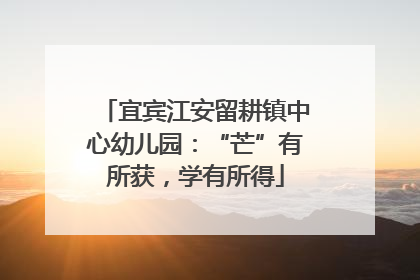宜宾江安留耕镇中心幼儿园：“芒”有所获，学有所得