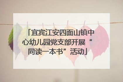 宜宾江安四面山镇中心幼儿园党支部开展“同读一本书”活动