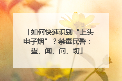 如何快速识别“上头电子烟”？禁毒民警：望、闻、问、切