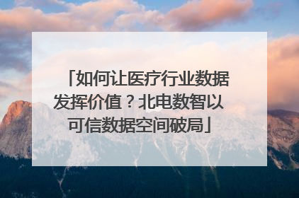 如何让医疗行业数据发挥价值？北电数智以可信数据空间破局