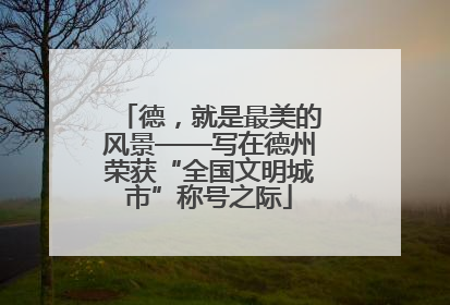 德，就是最美的风景——写在德州荣获“全国文明城市”称号之际