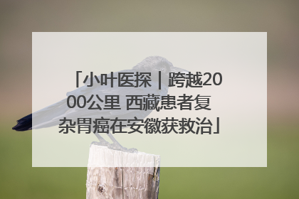 小叶医探｜跨越2000公里 西藏患者复杂胃癌在安徽获救治