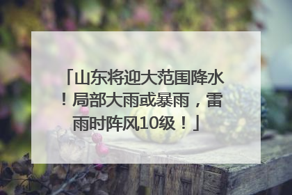 山东将迎大范围降水！局部大雨或暴雨，雷雨时阵风10级！