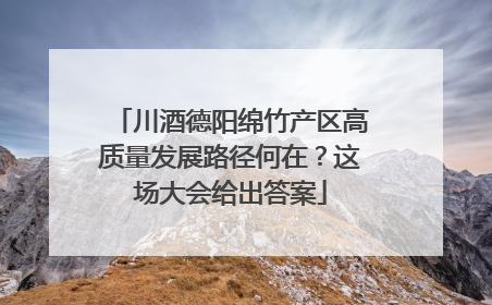 川酒德阳绵竹产区高质量发展路径何在？这场大会给出答案