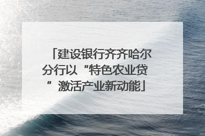 建设银行齐齐哈尔分行以“特色农业贷”激活产业新动能
