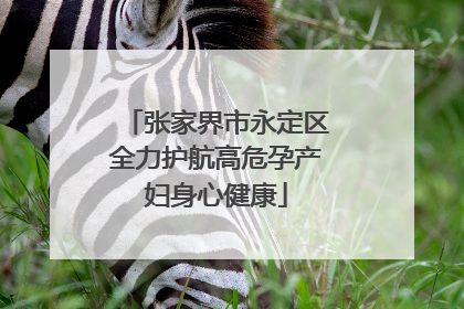 张家界市永定区全力护航高危孕产妇身心健康