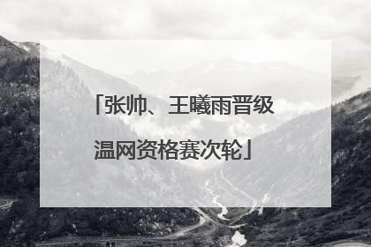 张帅、王曦雨晋级温网资格赛次轮