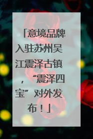 意境品牌入驻苏州吴江震泽古镇，“震泽四宝”对外发布！