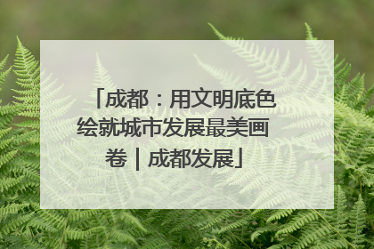 成都：用文明底色绘就城市发展最美画卷｜成都发展