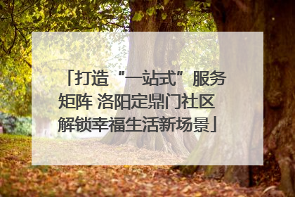 打造“一站式”服务矩阵 洛阳定鼎门社区解锁幸福生活新场景