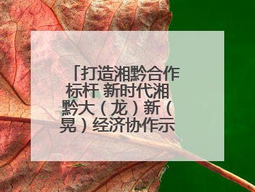 打造湘黔合作标杆 新时代湘黔大（龙）新（晃）经济协作示范园建设签约