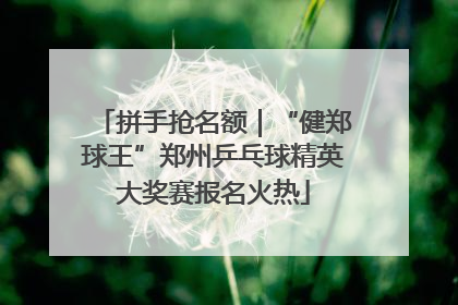 拼手抢名额｜“健郑球王”郑州乒乓球精英大奖赛报名火热