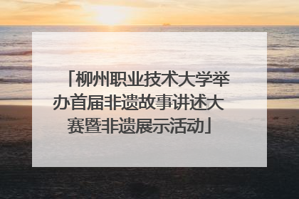 柳州职业技术大学举办首届非遗故事讲述大赛暨非遗展示活动
