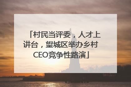 村民当评委，人才上讲台，望城区举办乡村CEO竞争性路演