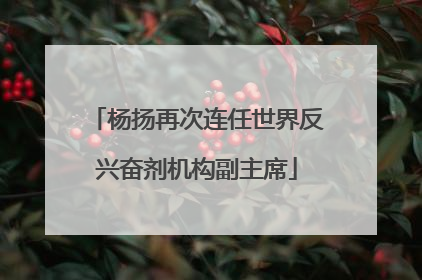 杨扬再次连任世界反兴奋剂机构副主席