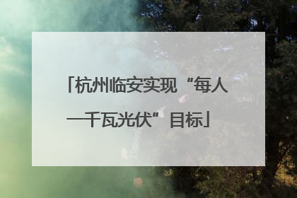 杭州临安实现“每人一千瓦光伏”目标