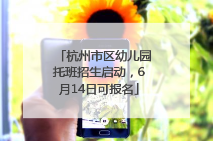杭州市区幼儿园托班招生启动，6月14日可报名