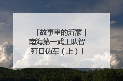 故事里的沂蒙｜南海第一武工队智歼日伪军（上）